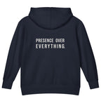 Presence Over Everything — Kids Faith Hoodie - Navy back