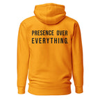Presence Over Everything — Team Gold hoodie — back view