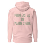 Protected in Plain Sight — Light Pink hoodie — back view