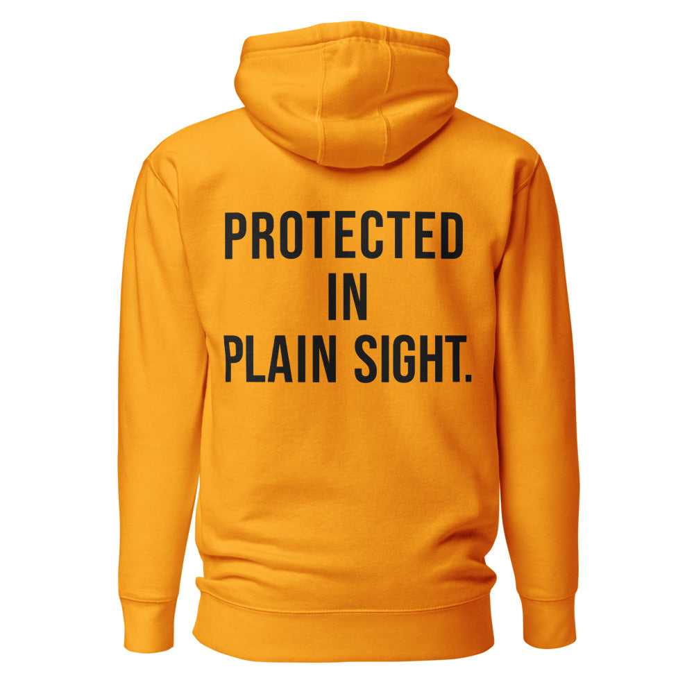 Protected in Plain Sight — Team Gold hoodie — back view