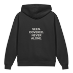 Seen. Covered. Never Alone. — Older Kids Faith Hoodie
