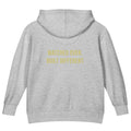 Watched Over. Built Different. — Kids Faith Hoodie - Heather back