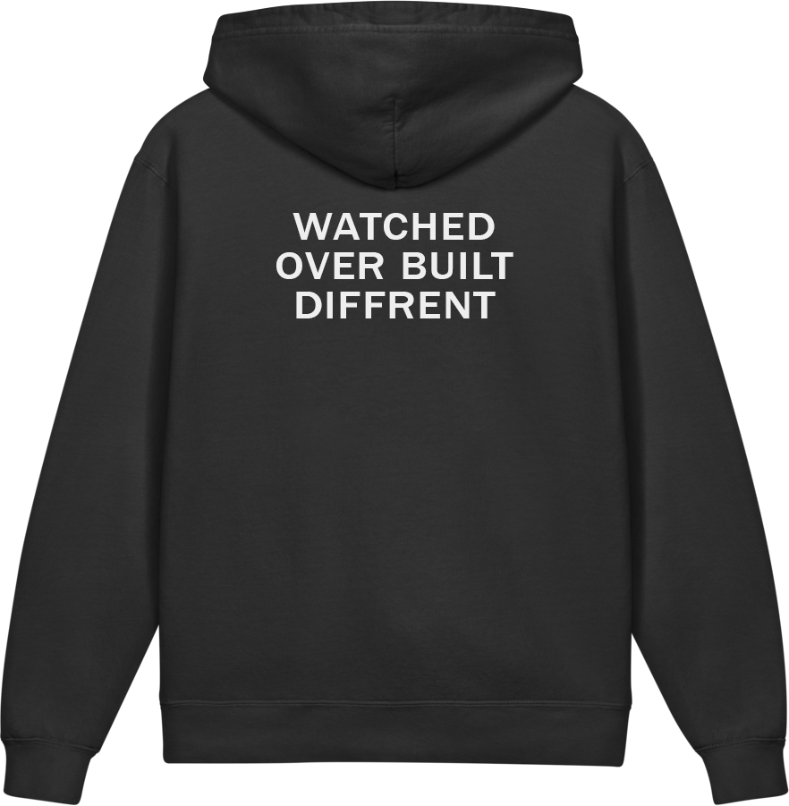 Watched Over. Built Different. — Older Kids Faith Hoodie