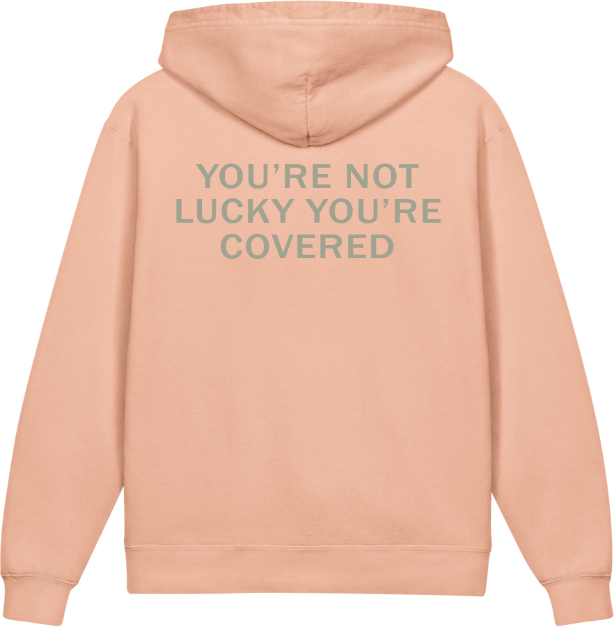 You're Not Lucky. You're Covered. — Older Kids Faith Hoodie
