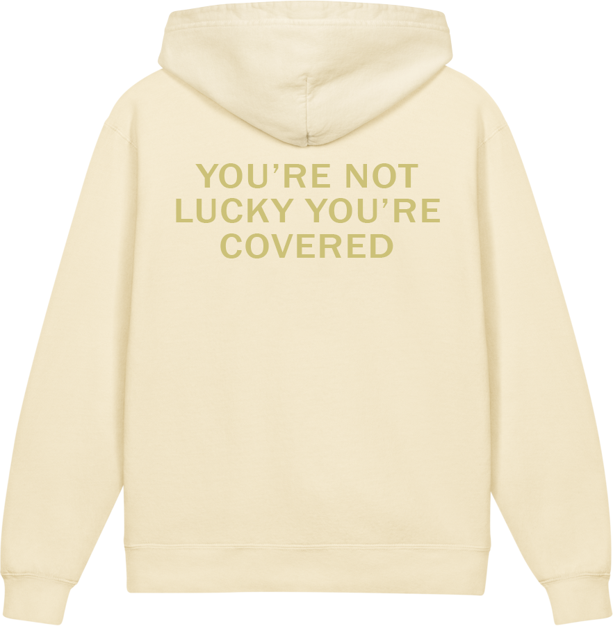 You're Not Lucky. You're Covered. — Older Kids Faith Hoodie