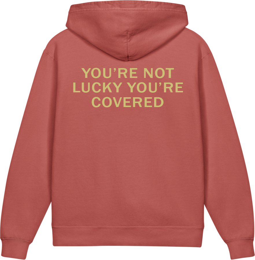 You're Not Lucky. You're Covered. — Older Kids Faith Hoodie